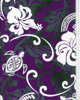 Polynesian fabric ANAE Purple - Tissushop